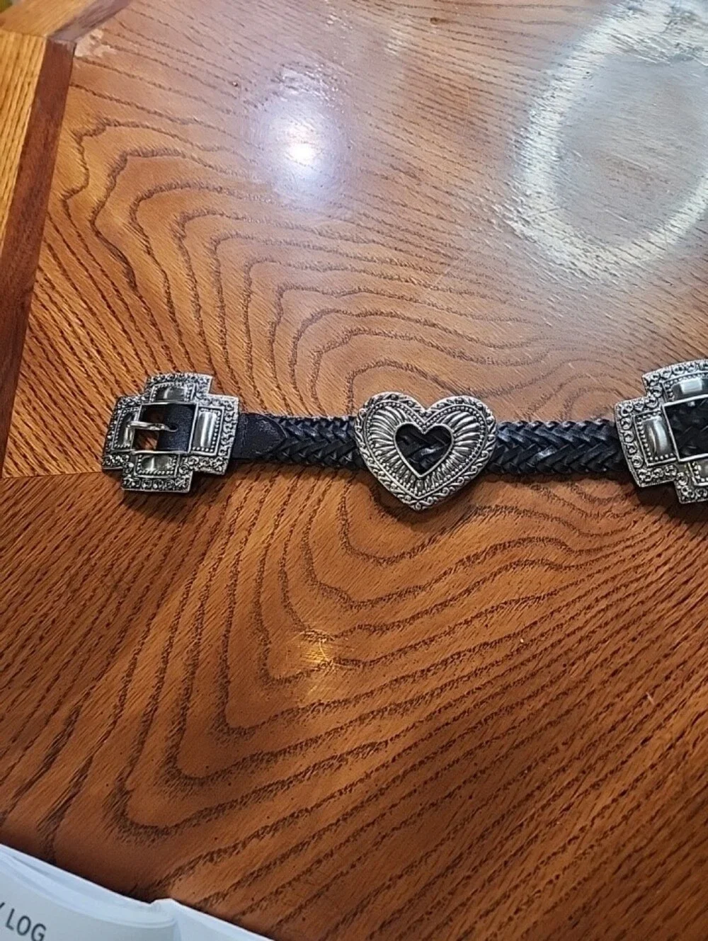 Vintage Southwestern Heart Concho Black Women's Belt Sz M-XL